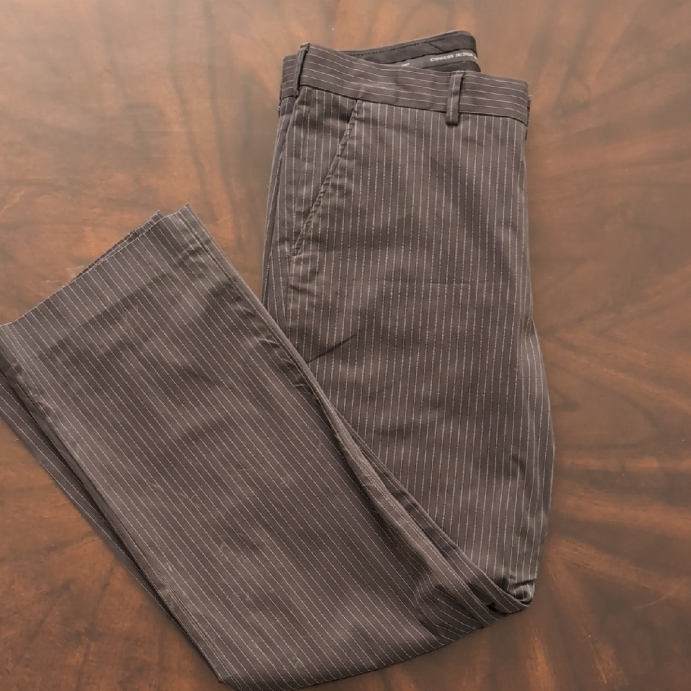 Express Men's Pinstripe Pants - Faded Black